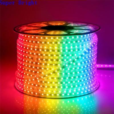 China LANDSCAPE Living Room LED Strip 24V 12V AC 220V 110V SMD 5050 RGB 60LED Outdoor Waterproof Flexible LED Light Strip for sale