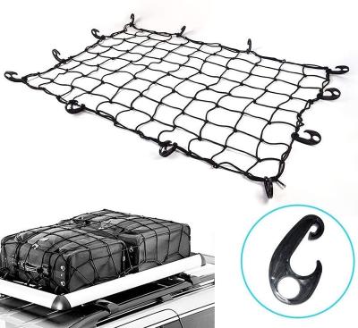 China PP+Latex Rubber 120x90cm 12 Hook Car Roof Luggage Carrier Elastic Cargo Net for sale