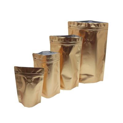 China Food china supplier wholesale 125g gold aluminum foil stand up instant coffee eco laminated bag with valve for sale