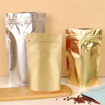 China Recyclable Low Price And Low MOQ Kraft Paper Zipper Stand Up Pouch Bags For Coffee Or Tea Packaging With Valve for sale