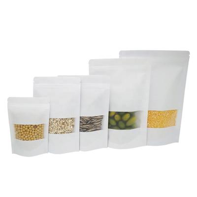 China White Kraft Paper Aseptic Food Packaging Ziplock Stand Up Pouch Food Bags for sale