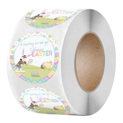 중국 Waterproof Cute Happy Easter Stickers Self Adhesive Bunny Egg Label For Easter Party Kids Gifts Bag Box Decor Labels Easter Stickers 판매용