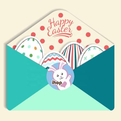 China Happy Easter Sticker Cake Waterproof Self Adhesive Paper Baking Labels Easter Party Gift Bag Box Envelope Seal Decoration Easter Stickers for sale