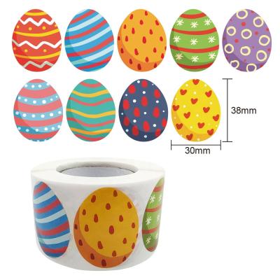 China Waterproof Happy Stickers 1.5inch Cake Baking Egg Rabbit Paper Labels Easter Party Gift Bag Box Envelope Seal Decor Easter Stickers Te koop