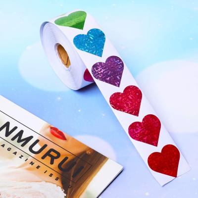 China Valentine's Day heart-shaped stickers waterproof love label sticker album gift packaging seal birthday party wedding supply stationery for sale