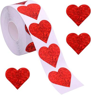 China Waterproof Label Scrapbooking Gift Packaging Seal Heart Shaped Birthday Party Wedding Supply Stationery Valentine's Day Stickers for sale