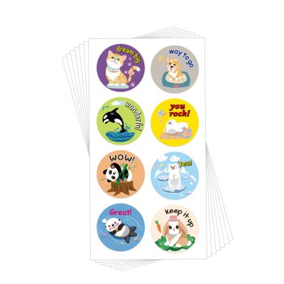 China Cartoon Animals Waterproof Sticker for Kids Children Sealing Labels for Teacher Supplies Animal Stationery Scrapbooking Decor Stickers for sale