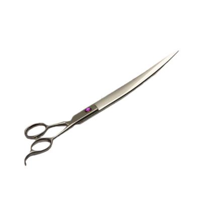 China Sustainable Stainless Steel And Curved Long Blade Pet Grooming Scissors for sale