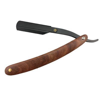 China Single Blade Stainless Steel Saw Holder Barber Razor Razor With Wooden Handle for sale