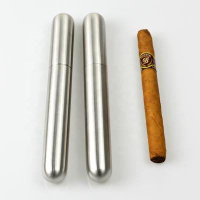 China High Quality Portable Cigarette Pack Metal Stainless Steel Cigar Accessories Tube Case Cuban Cigar Humidor for sale