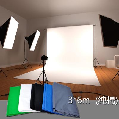 China Solid Color Backdrop Cloth 3x6m  Chromakey Cotton Muslin Background Cloth Photography Studio Backdrop Screen video backgrounds for sale