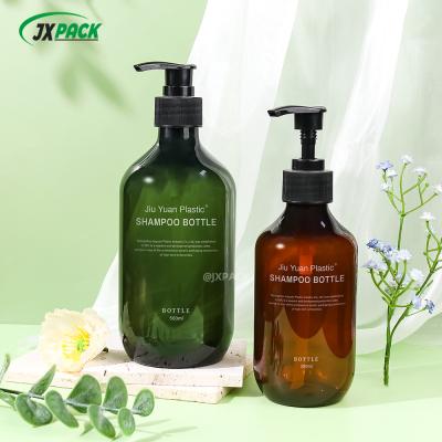 China 300ml 400ml Brown PET Plastic Body Lotion Pump Bottle For Cosmetic Packaging Industry for sale