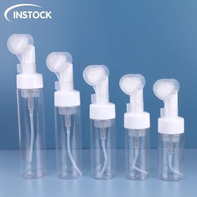 China 100ml 120ml 150ml 200ml 250ml PET Mousse Pump Bottle With Heart Shape Pump for sale