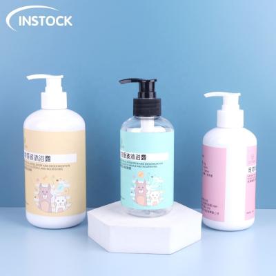 China Plastic Round 250ml 300ml 500ml Pump Shampoo Bottle For Cosmetic Hand Wash Shower Gel for sale