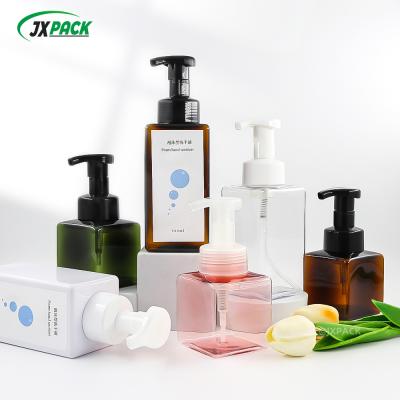 China 15oz Square Foam Pump Bottle Eco Friendly Facial Foam Cleanser Bottle For Cosmetic Personal Care for sale