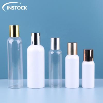 China 60ml-200ml Plastic Cosmetic Bottle Packaging Round Essence Bottle With Inner Plug for sale