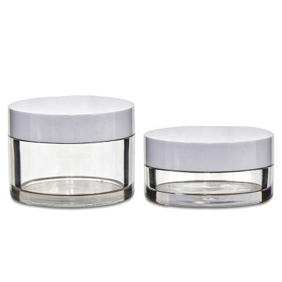 China PET Plastic Cream Jars 30ml 50ml ABS Plastic Cap For Dispensing for sale