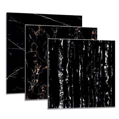 China Modern 600 x 600mmx10mm Polished Floor Tiles Homogeneous Black Color Full Body Tiles for sale