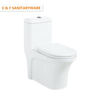 China Ceramic American Standard Sanitary Ware Double-Flow Toilet Porcelain Bathroom One-Piece Toilet Bowl for sale