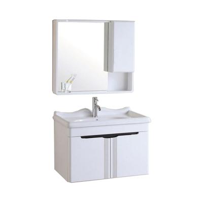 China Modern Waterproof White Bathroom Vanity Units For Small Bathrooms Made In Porcelain Finish Wash Basins With Cabinet Bathroom Sink Base Cabinets for sale