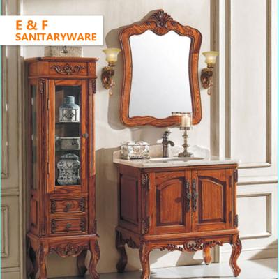 China Waterproof Solid Wood Antique Bathroom Cabinet for sale