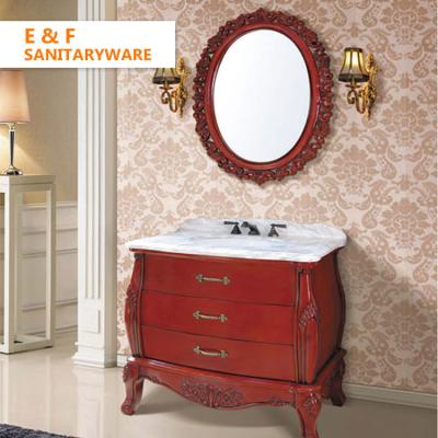 China Bathroom Cabinet Waterproof French Provincial Antique Style Bathroom Sink Furniture Floor Mounted Single Bathroom Cabinet for sale