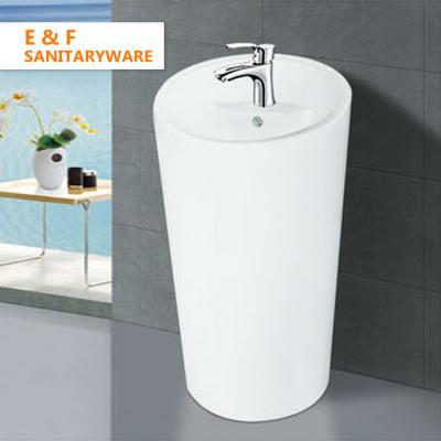 China Water Saving / Wash Basin E&F Ware Bathroom Face Basin Factory Easy Cleaning Sanitary Bathroom Sinks Basins Pakistan Price Floor Standing Cone Wash Basin With Pedestal for sale