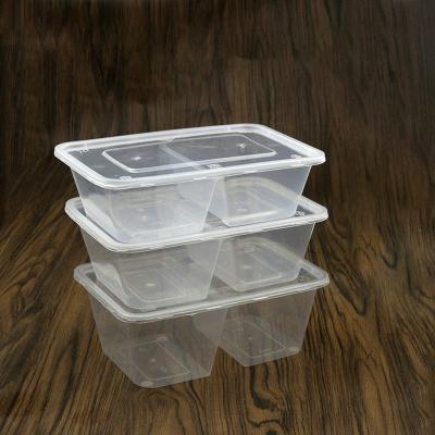 China Wholesale Transparent Heatable Factory Grid Lunch Box Take Away Disposable Plastic Food Packaging Lunch Box for sale