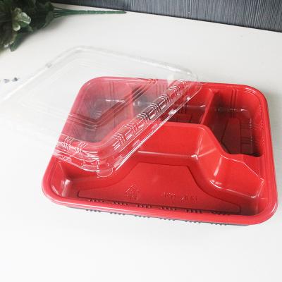 China 3 Compartment Heatable Disposable Bento Microwave Plastic Custom Food Lunch Box for sale