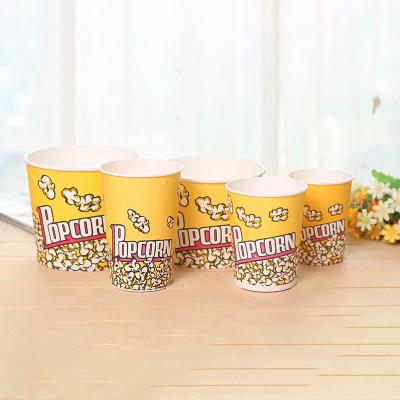 China Wholesale Custom Disposable Thickened Disposable Paper Drum Popcorn Paper Bucket for sale