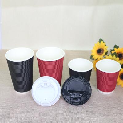 China High Quality Disposable 8oz/14oz/16oz Coffee Corrugated Paper Cups For Hot Drinks for sale