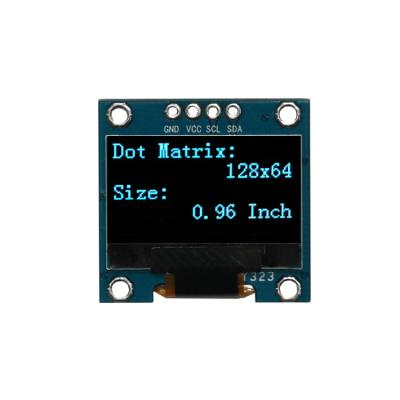 China Mini Thin 0.96 inch OLED screen 4 pin blue I2C 128x64 oled display with PCB board 0.96 inch for sale