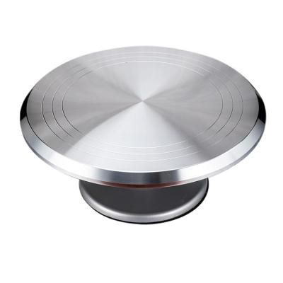 China Durable Heavy Duty Amazon 12 Inch Aluminum Alloy Rotating Cake Decorating Stand Cake Rotating Turntable for sale