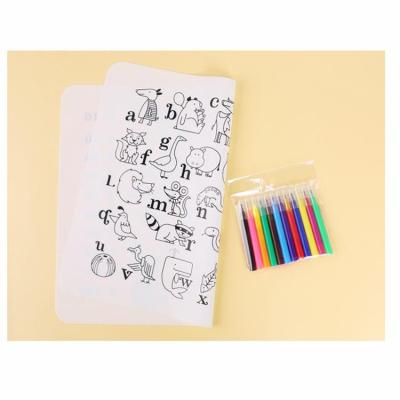 China Viable Waterproof Dishwashing Place Mat Kids Washable Coloring Silicone Mat Feeding Placemat for sale