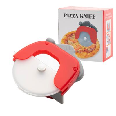 China Sustainable Stainless Steel Easy To Clean Pizza Cutter With Protective Blade Guard Circular Saw Pizza Wheel for sale