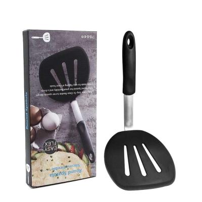 China Viable Wholesale Amazon Premium Large Chef Series Round Flexible Silicone Turner Spatula for sale