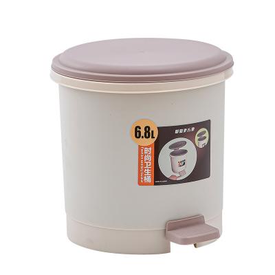 China Sustainable Hold The Inner Barrel And Step On The Cover Bin Plastic Self-Sealing Bedroom Trash Can for sale