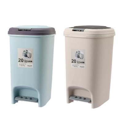 China Sustainable Home Office Household Foot Pedal Plastic Garbage Bin Rubbish Bin Garbage Bin With Lid for sale