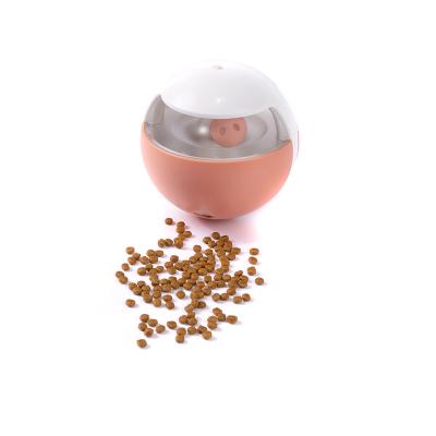 China New Viable I.Q. Interactive Tumbler Shape Dispensing Pets Feeding Ball Slow Feeder Toys For Dogs Cats With Bell Inside for sale