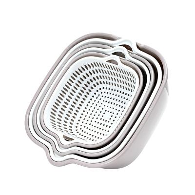 China Sustainable PP Colander Sieve Multifunctional Plastic Fruit And Vegetable Kitchen Material Drain Basket for sale