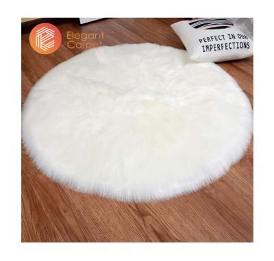 China Huge Washable Round Plush Fox Sheepskin Fur Blanket for sale