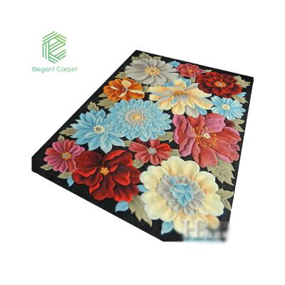 China Eco-friendly.anti-slip.water-proof wool rug china nz rug handcrafted floral pattern floral pattern rug for sale