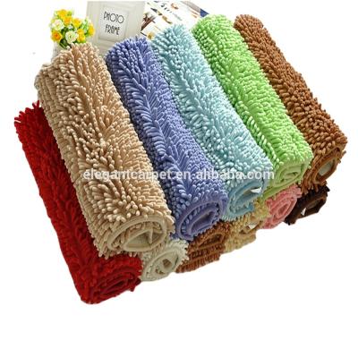 China Hot-selling 100% Polyester Microfiber Adhesive-Protective Rug Easy Cleaning Non Slip Bath Mat Kitchen Chenille Rugs And Blankets for sale