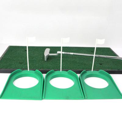 China Portable Golf Ball Putter Practice Golf Putting Cup Green With White Flag Indoor Outdoor Training For Golfer Gift Plastic To Improve To Put for sale