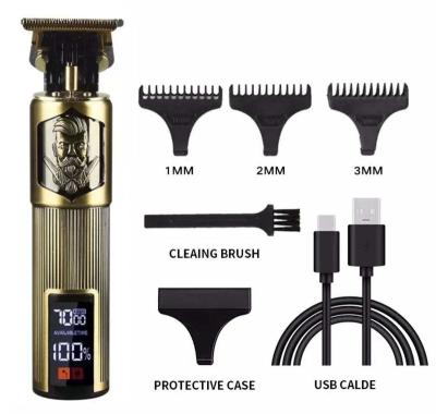 China Commercial Professional Rechargeable LCD Display Dragon Phoenix Buddha Head Hair Trimmer R Blade Haircut Set Cordless T9 Trimmer for sale