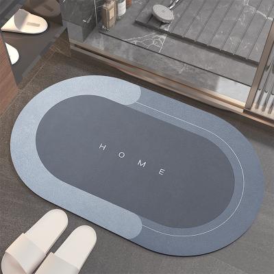 China Household Washable Absorbent Toilet Mat Floor Memory Cotton Bathroom Mat Non-slip Quick Dry Bathroom Toilet Door Mat for sale