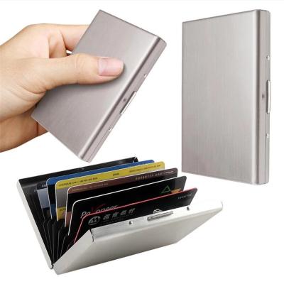 China Credit Card Stainless Steel Credit Card Holder Men Slim Anti Protect Travel ID Card Holder Women Rfid Wallet Metal Case Porte Card for sale