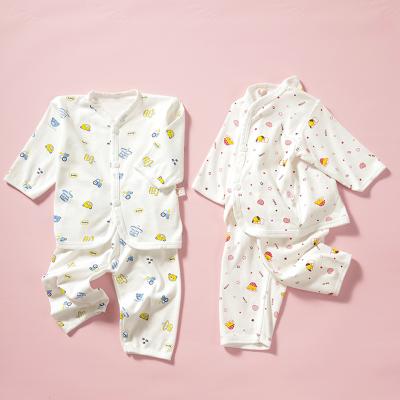 China New Anti-wrinkle Spring Autumn 2 Pieces Cartoon Home Button Cotton Suits Newborn Baby Clothes Sets Clothes for sale