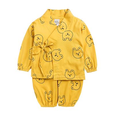 China Comfotable Spring Autumn V-Neck Girls Cotton Sportswear Newborn Baby Boy Clothes Two Piece Sets for sale