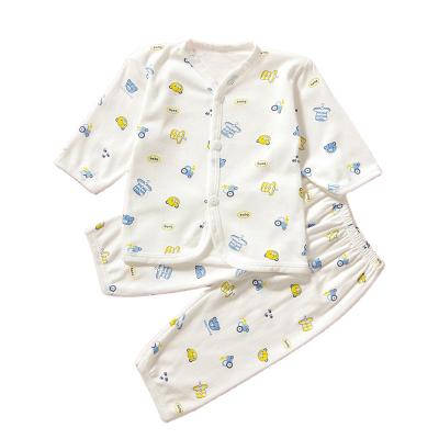 China Anti-Wrinkle Casual O-Neck Boy's Girl's Breathable Pajamas Suits Newborn Children Clothes Gift Set Baby Clothing for sale